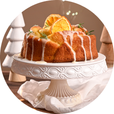 Gâteau à l'orange et au romarin